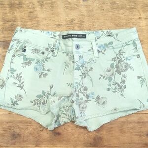 Big Star Mint Floral Jean Shorts